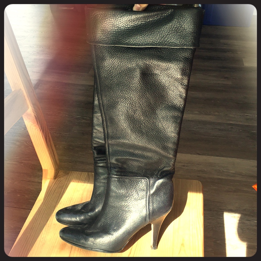 Imagine Vince Camuto Black Leather Boots, used.